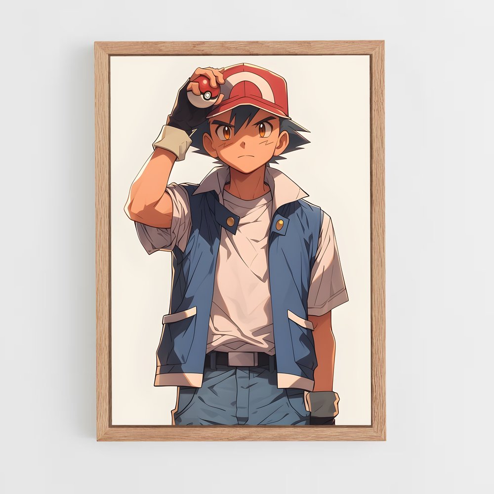 ap-ash ketchum-2 cadre Bois clair