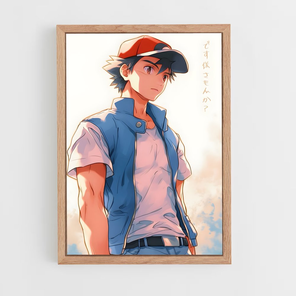 ap-ash ketchum-3 cadre Bois clair