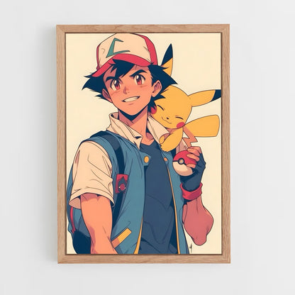 ap-ash ketchum-4 cadre Bois clair