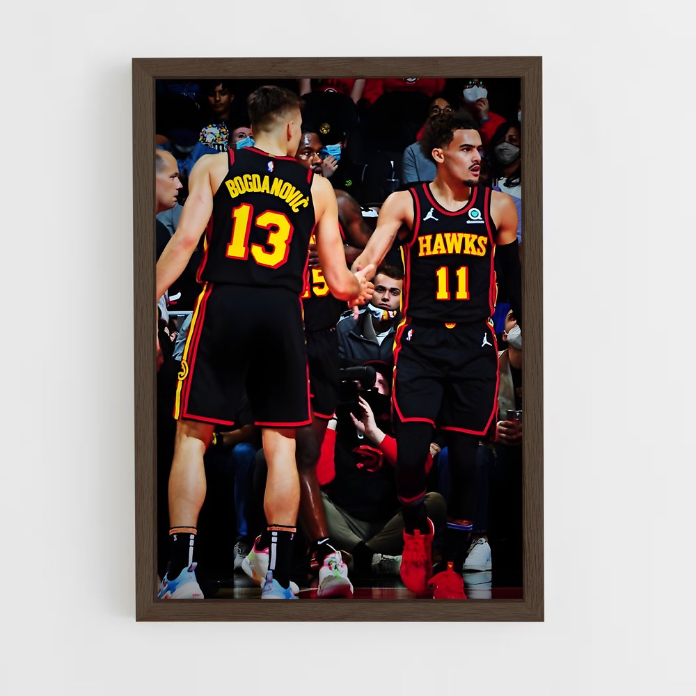 ap-atlanta hawks-8 cadre Bois foncé