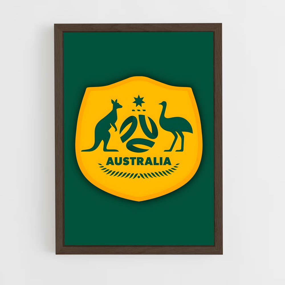 ap-australia national football team-5 cadre Bois foncé