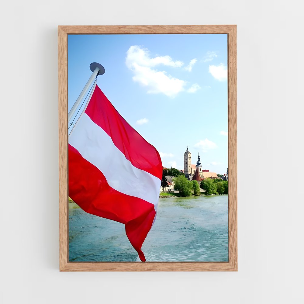 ap-austria flag-1 cadre Bois clair