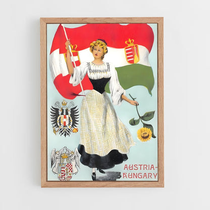 ap-austro hungarian empire flag-1 cadre Bois clair
