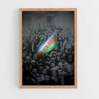 ap-azerbaijan flag-1 cadre Bois clair