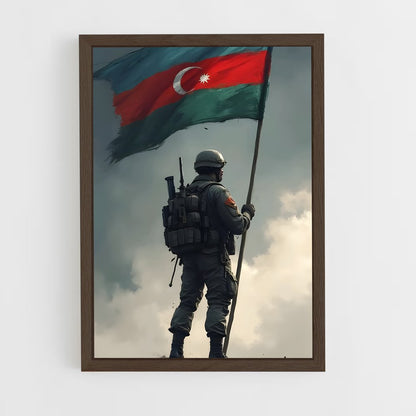 ap-azerbaijan flag-2 cadre Bois foncé