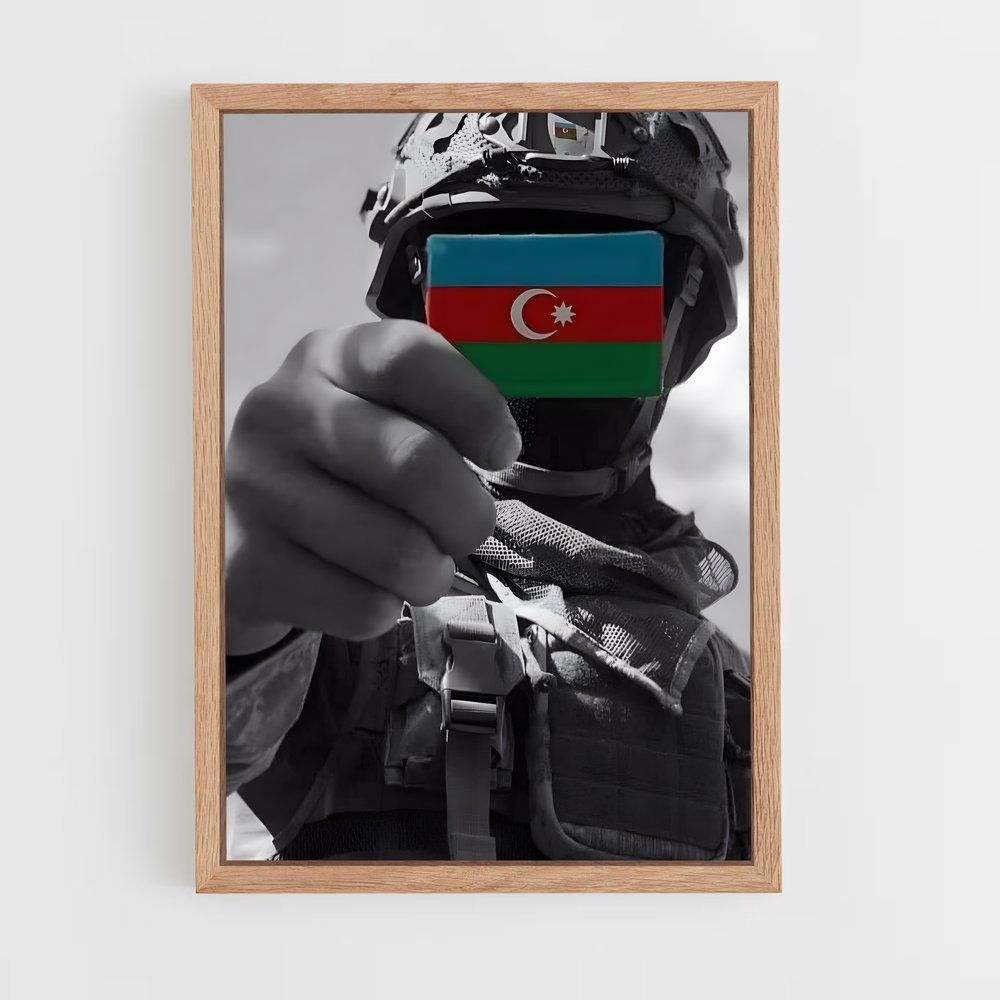 ap-azerbaijan flag-5 cadre Bois clair