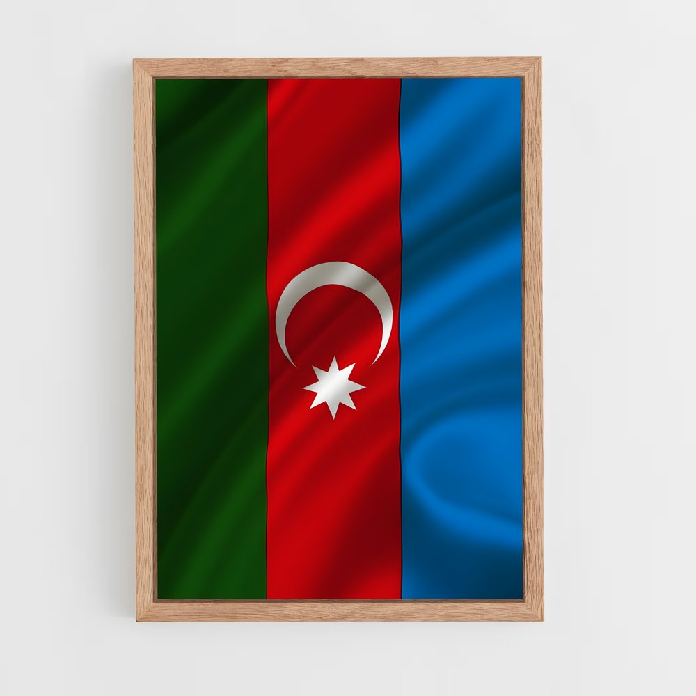 ap-azerbaijan flag-8 cadre Bois clair