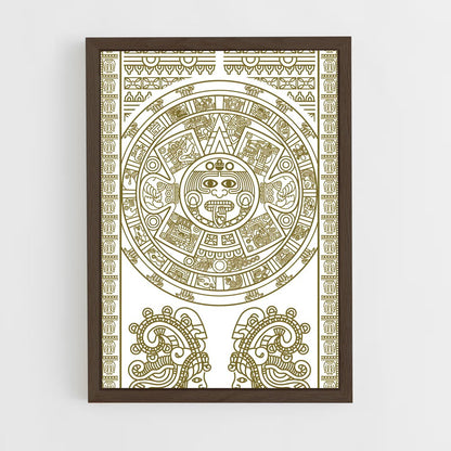 ap-aztec patterns-1 cadre Bois foncé