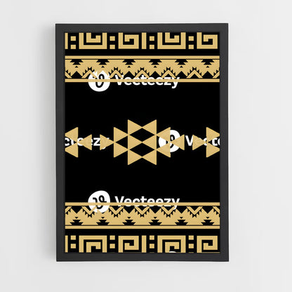ap-aztec patterns-3 cadre Noir