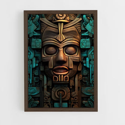 ap-aztec patterns-8 cadre Bois foncé