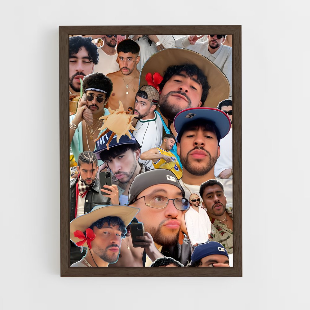 ap-bad bunny-5 cadre Bois foncé