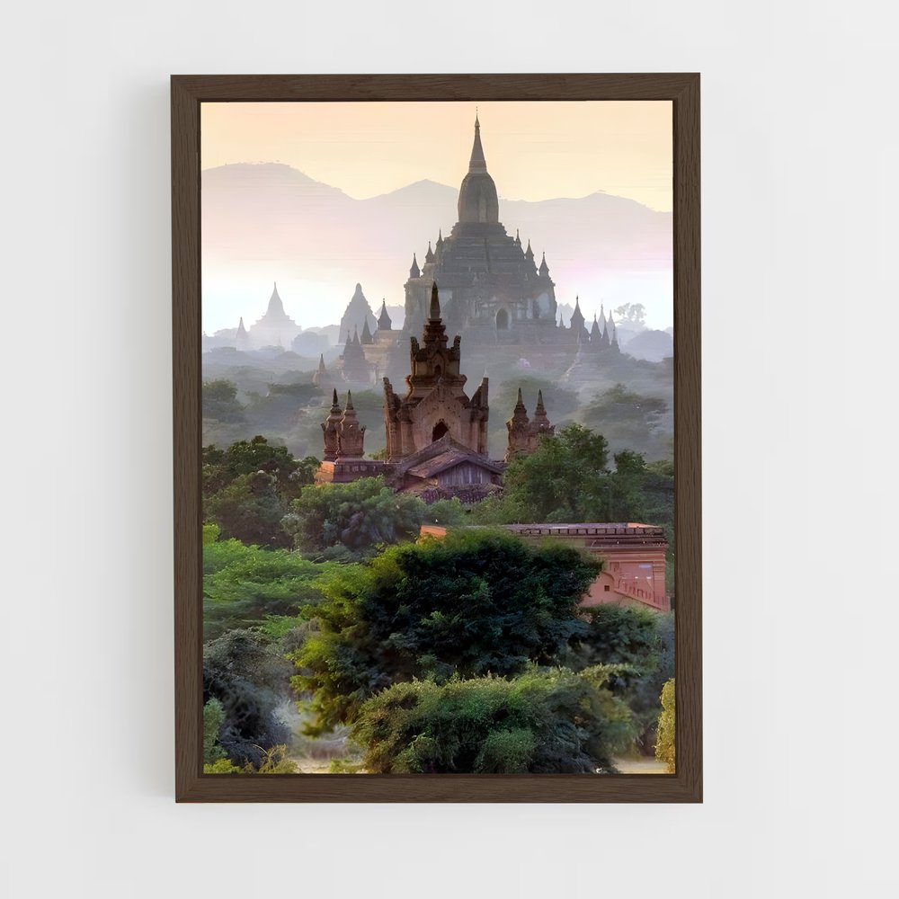 ap-bagan temples-2 cadre Bois foncé