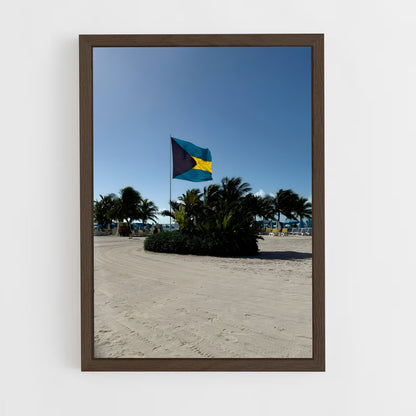 ap-bahamas flag-1 cadre Bois foncé