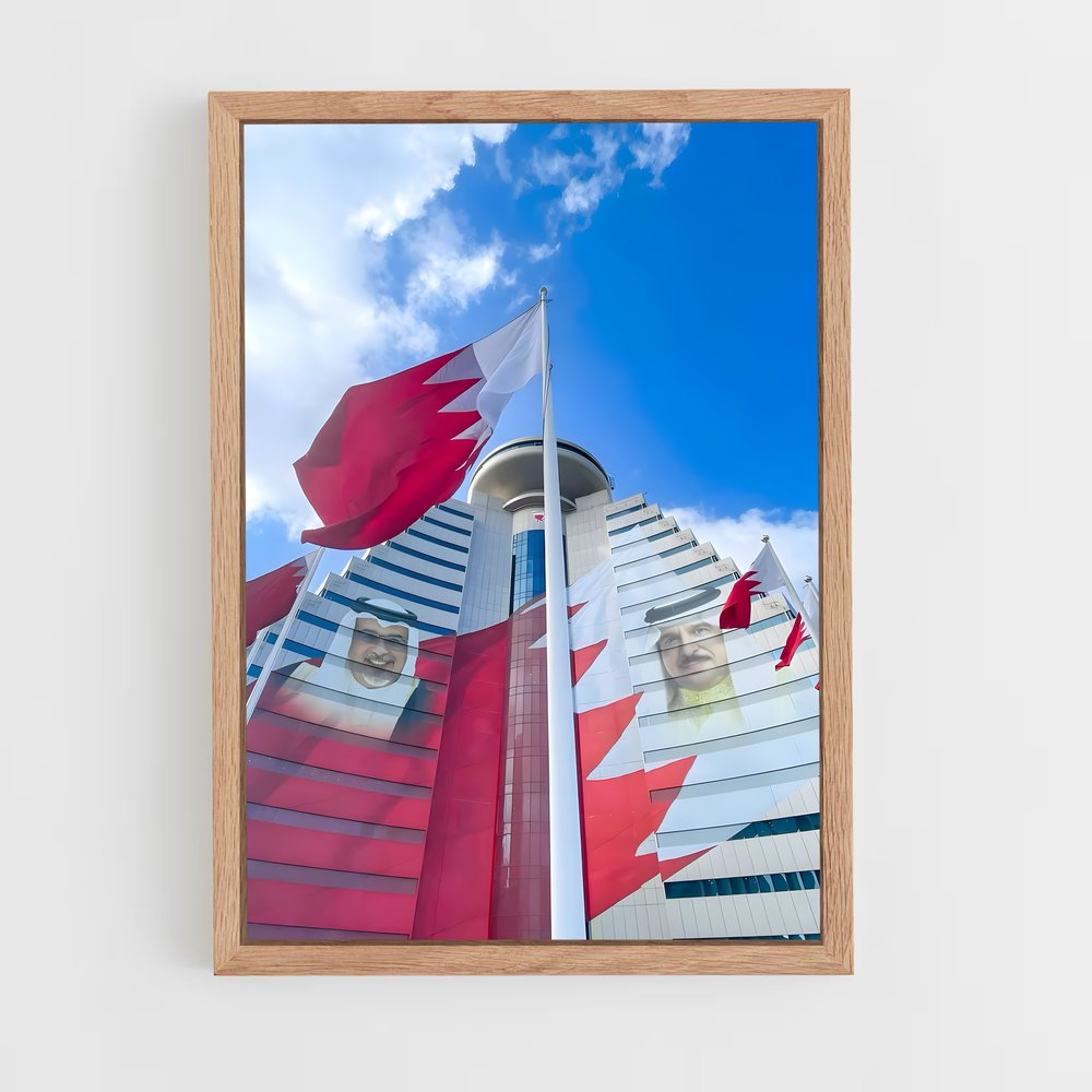 ap-bahrain flag-4 cadre Bois clair
