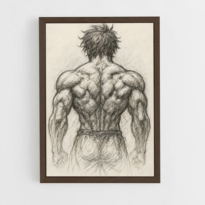 ap-baki hanma-7 cadre Bois foncé