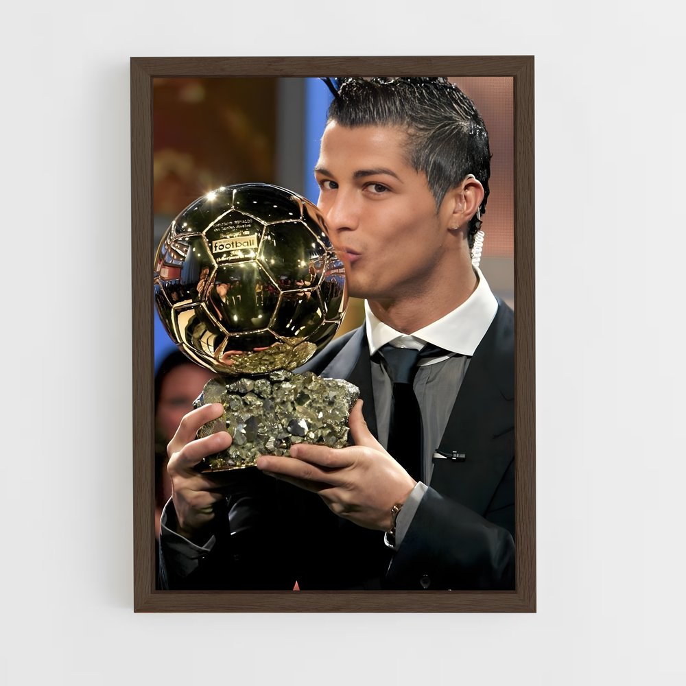 ap-ballon d'or-7 cadre Bois foncé
