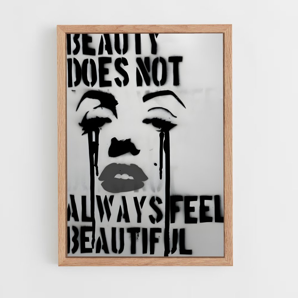 ap-banksy-5 cadre Bois clair