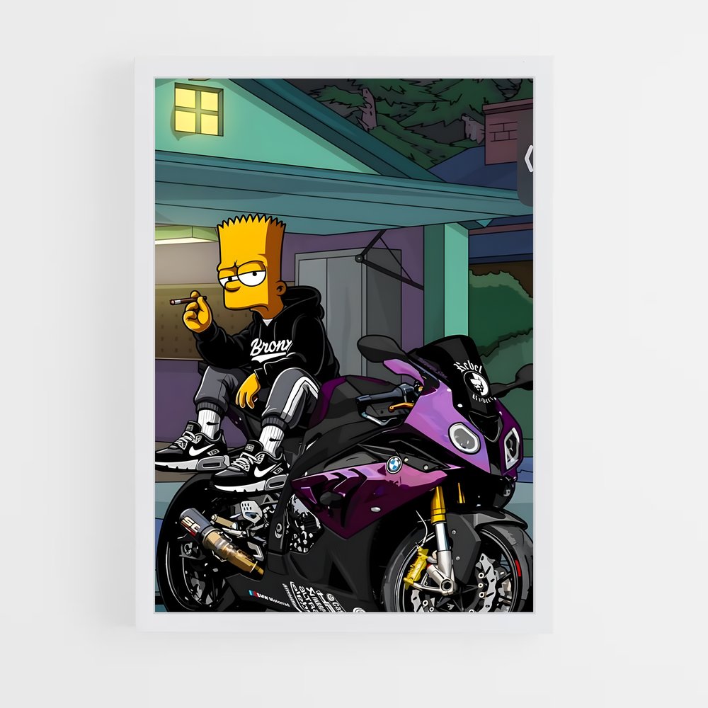 ap-bart simpson-4 cadre Blanc