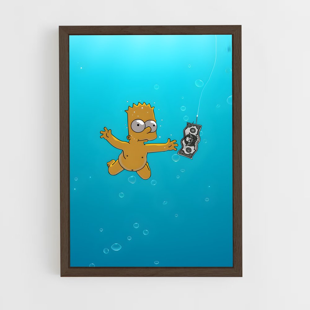 ap-bart simpson-9 cadre Bois foncé