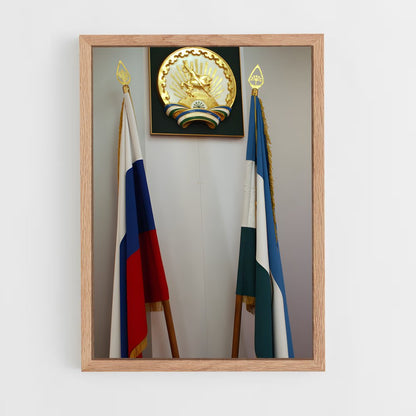 ap-bashkortostan flag-1 cadre Bois clair