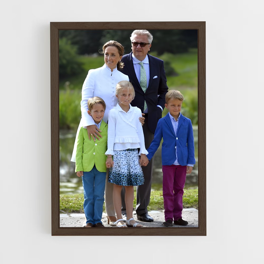 ap-belgian royal family-7 cadre Bois foncé
