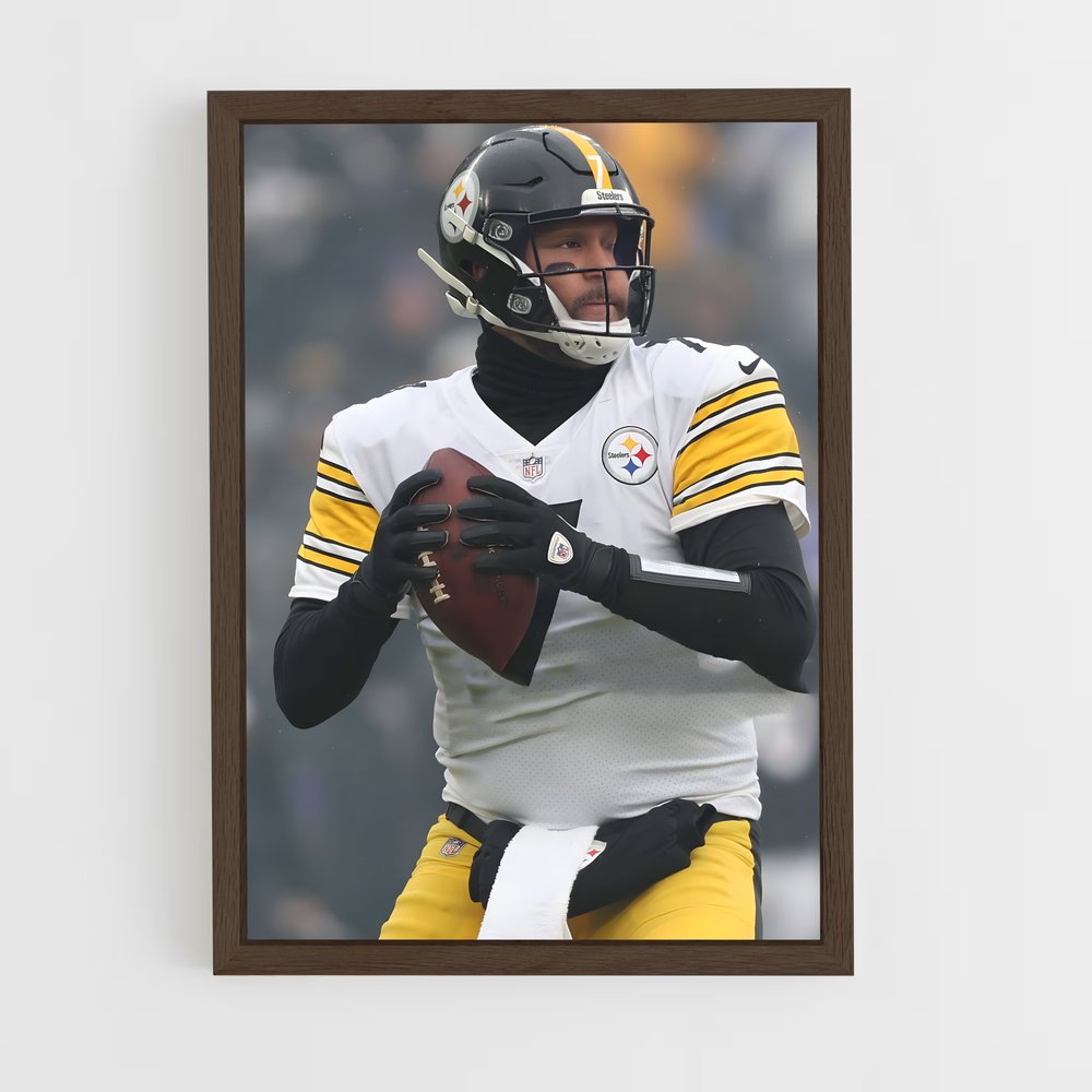 ap-ben roethlisberger-3 cadre Bois foncé
