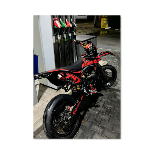 Poster Moto Rouge Urbaine