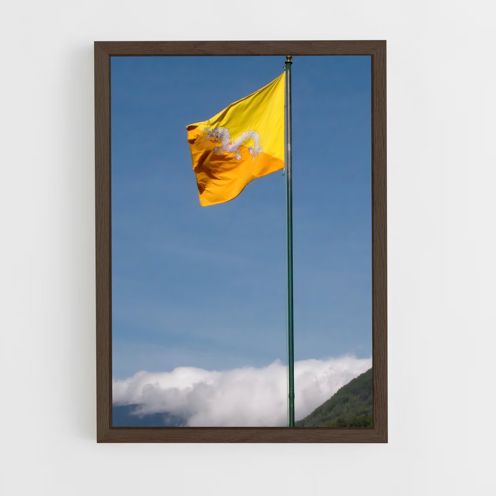 ap-bhutan flag-1 cadre Bois foncé