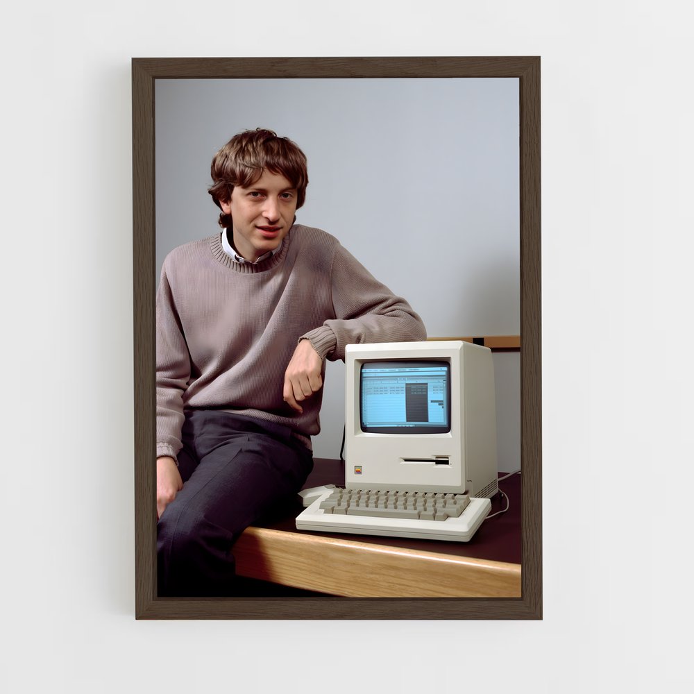 ap-bill gates-3 cadre Bois foncé