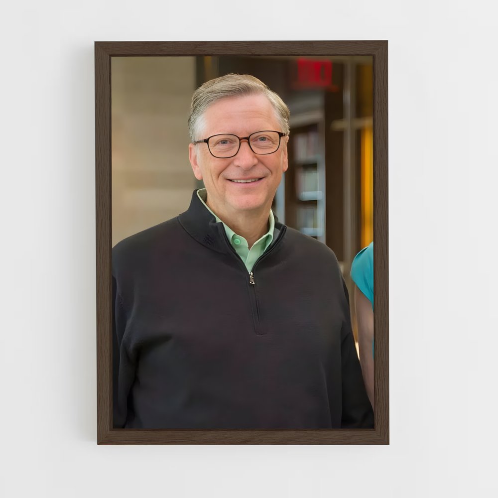 ap-bill gates-7 cadre Bois foncé