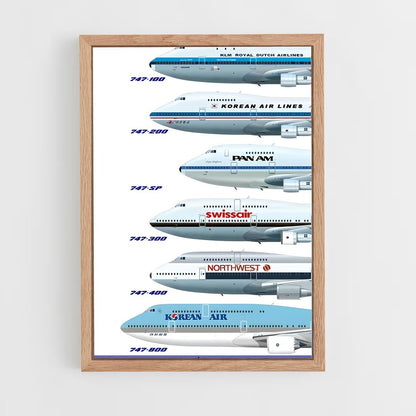 ap-boeing 747-1 cadre Bois clair