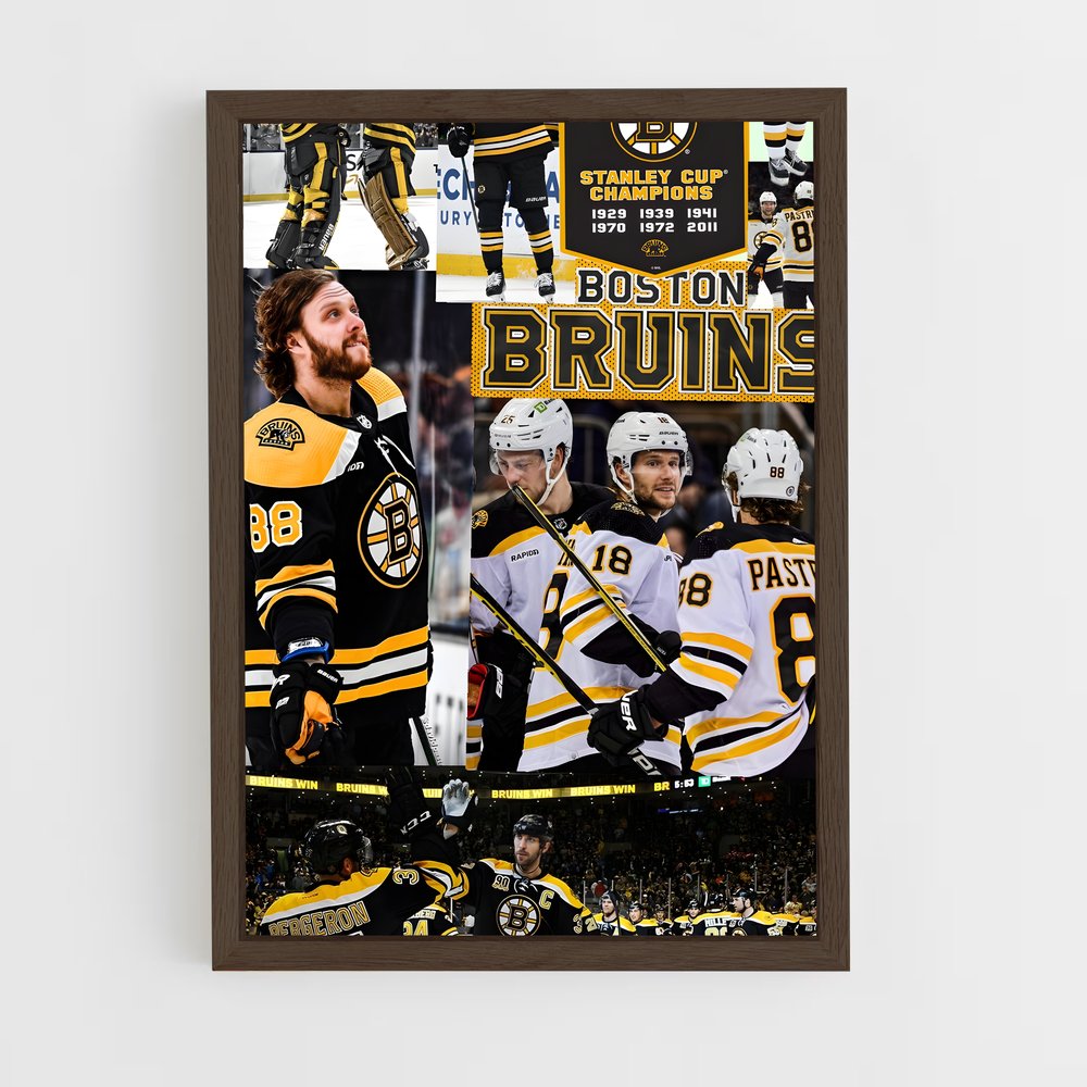 ap-boston bruins-4 cadre Bois foncé