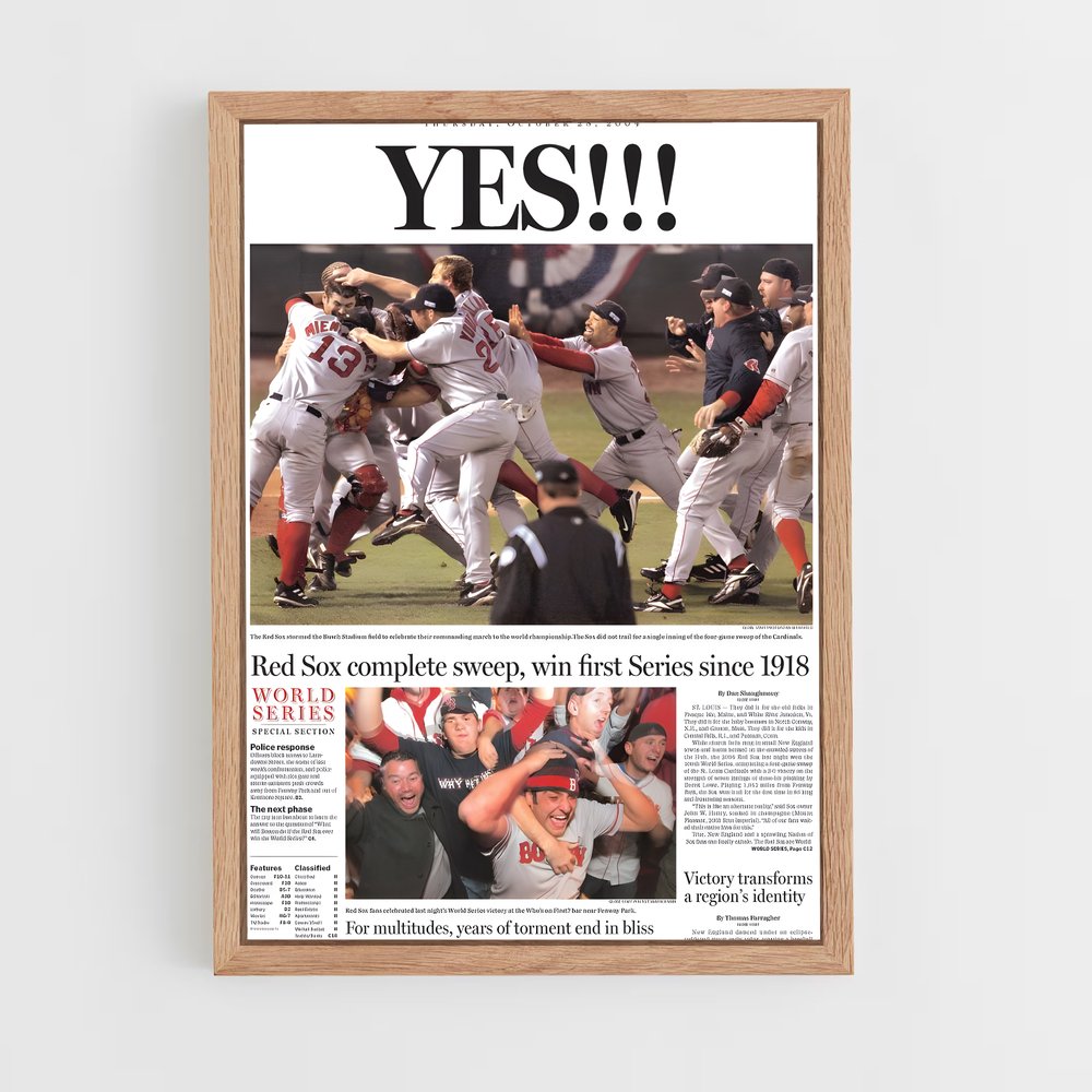 ap-boston red sox-4 cadre Bois clair
