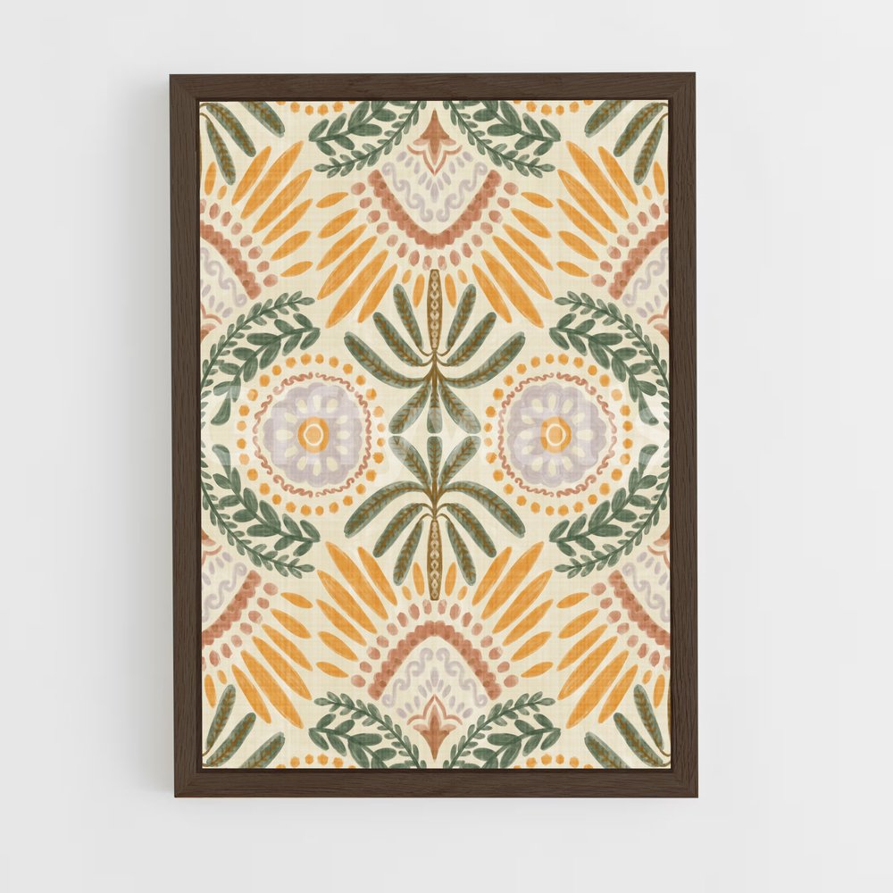 ap-botanical patterns-4 cadre Bois foncé