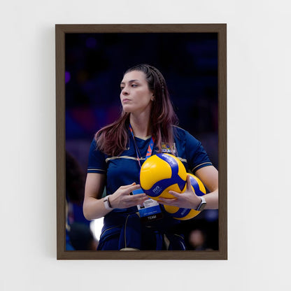 ap-brazil national volleyball team-5 cadre Bois foncé