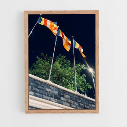 ap-buddhist flag-2 cadre Bois clair