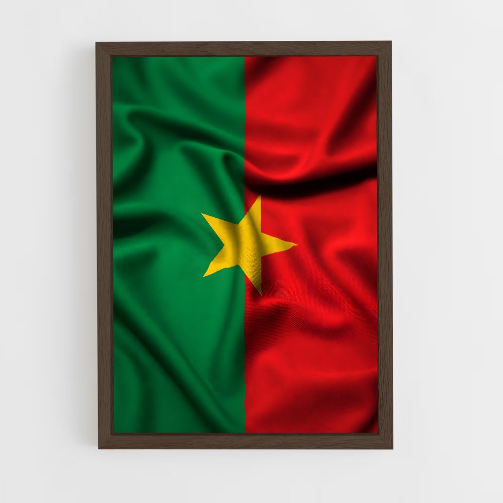 ap-burkina faso flag-2 cadre Bois foncé