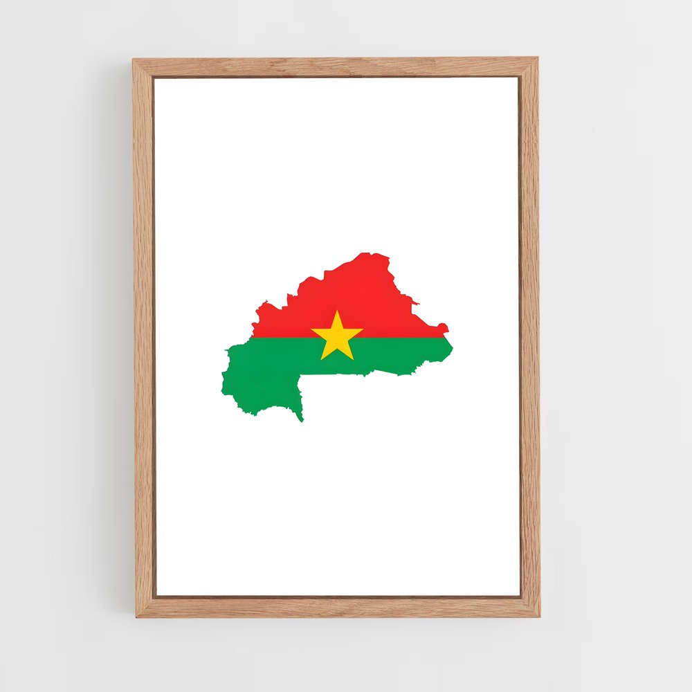 ap-burkina faso flag-3 cadre Bois clair