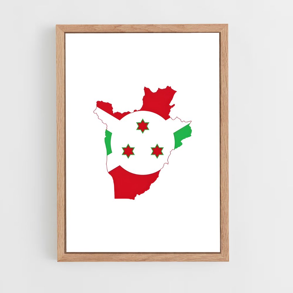 ap-burundi flag-1 cadre Bois clair