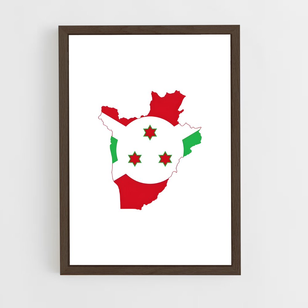 ap-burundi flag-1 cadre Bois foncé