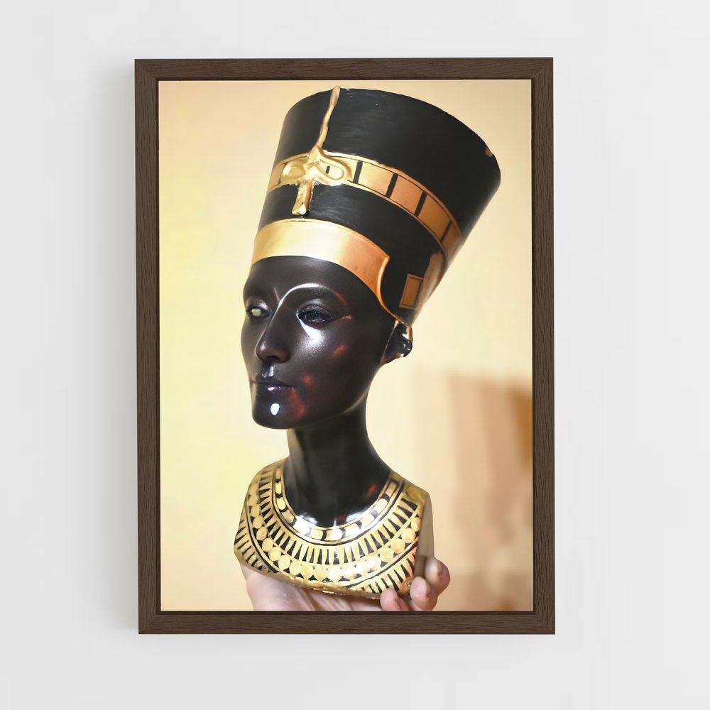 ap-bust of nefertiti-6 cadre Bois foncé