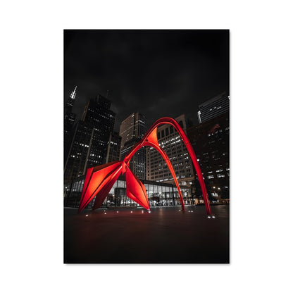 Poster Flamant Nocturne