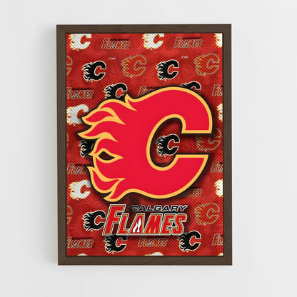 ap-calgary flames-4 cadre Bois foncé