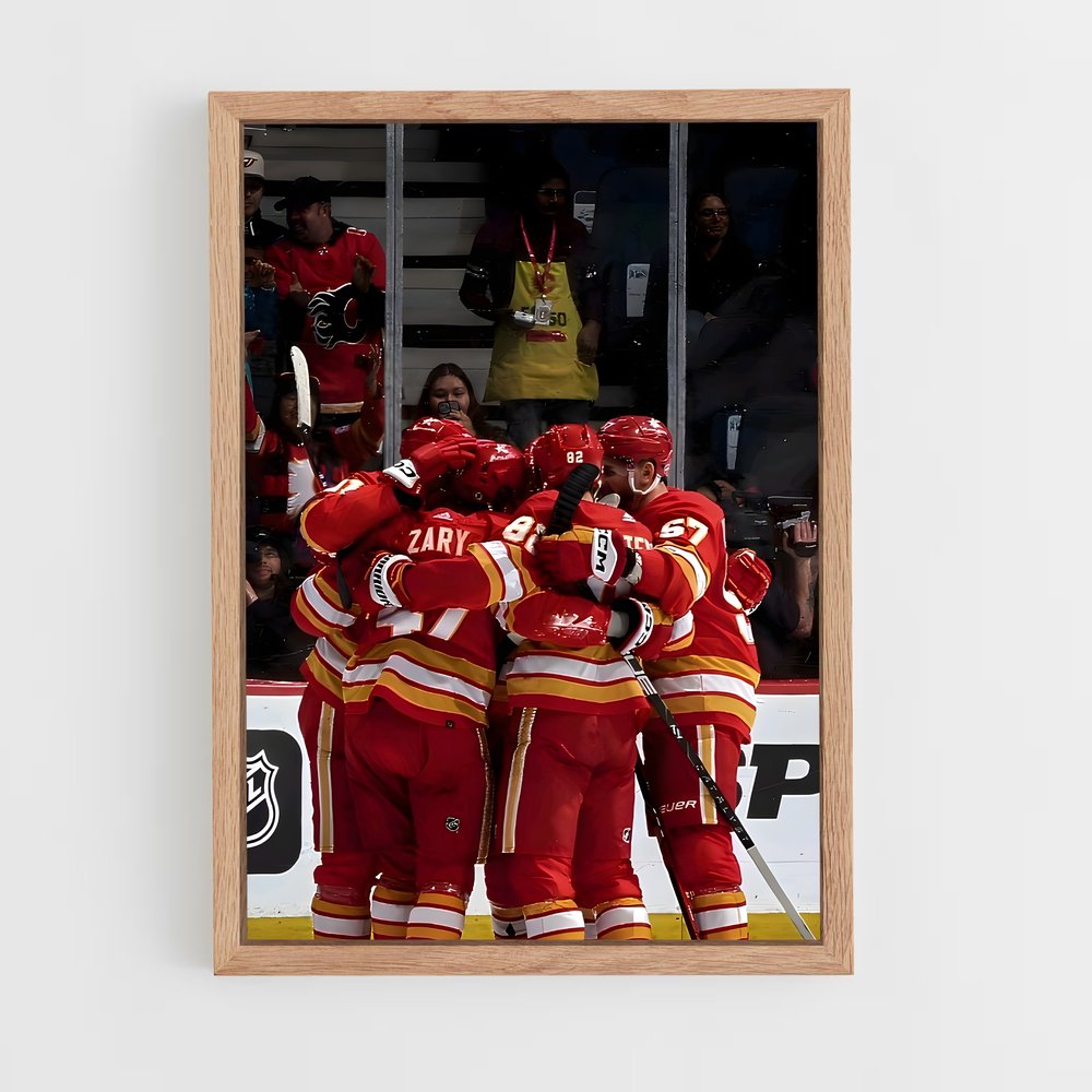ap-calgary flames-5 cadre Bois clair