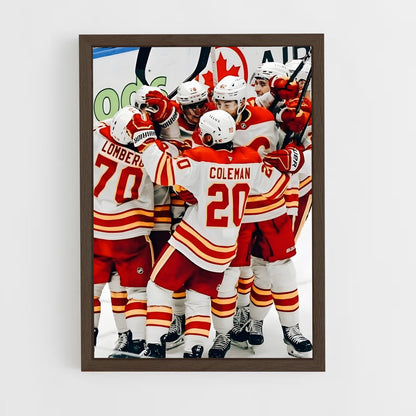 ap-calgary flames-7 cadre Bois foncé