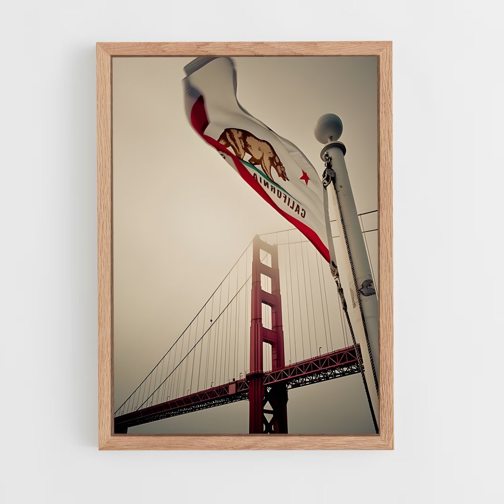 ap-california republic flag-2 cadre Bois clair