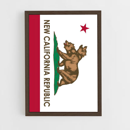 ap-california republic flag-4 cadre Bois foncé