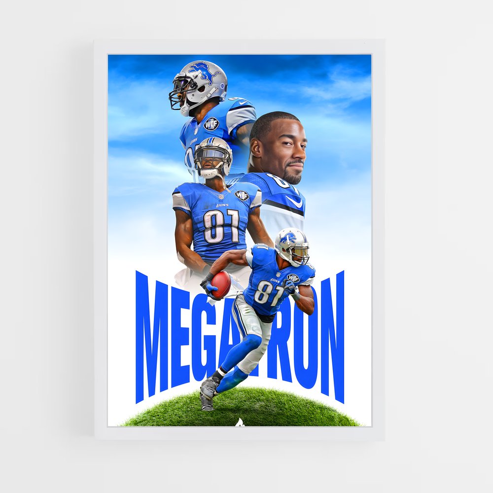 ap-calvin johnson-8 cadre Blanc