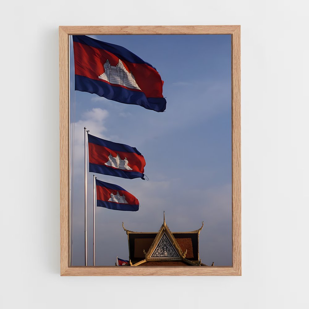 ap-cambodia flag-1 cadre Bois clair