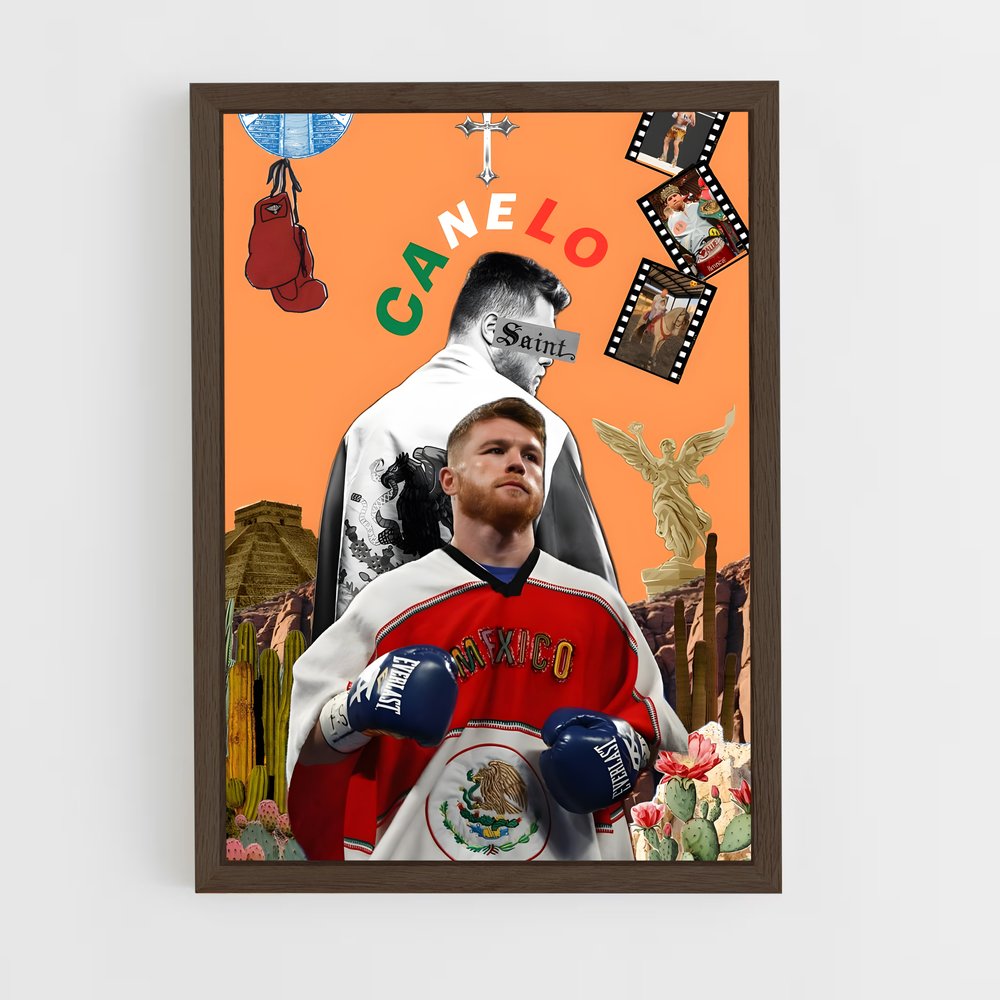 ap-canelo alvarez-10 cadre Bois foncé